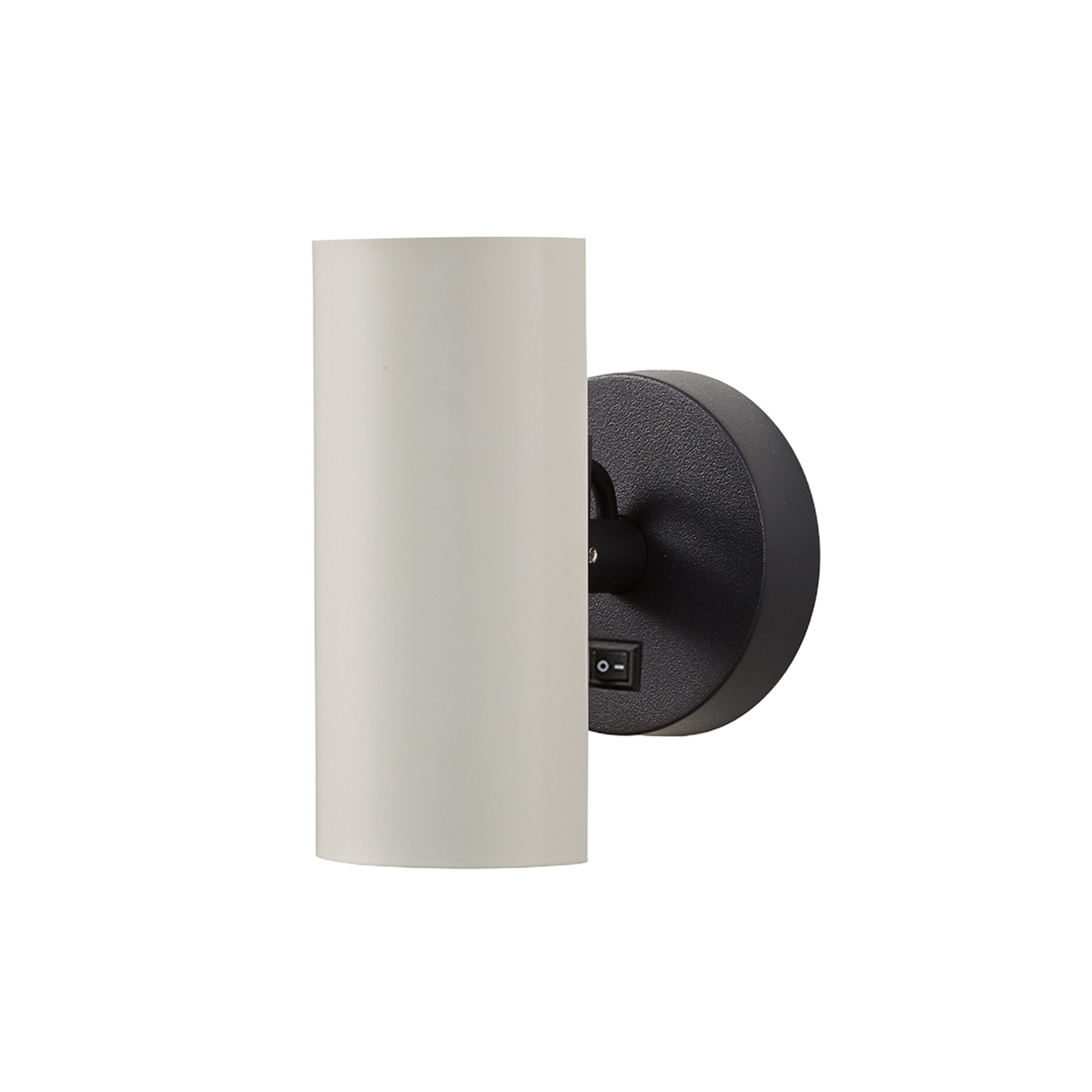 Brim Sconce: Round + With Switch + Silk Grey + Matt Black