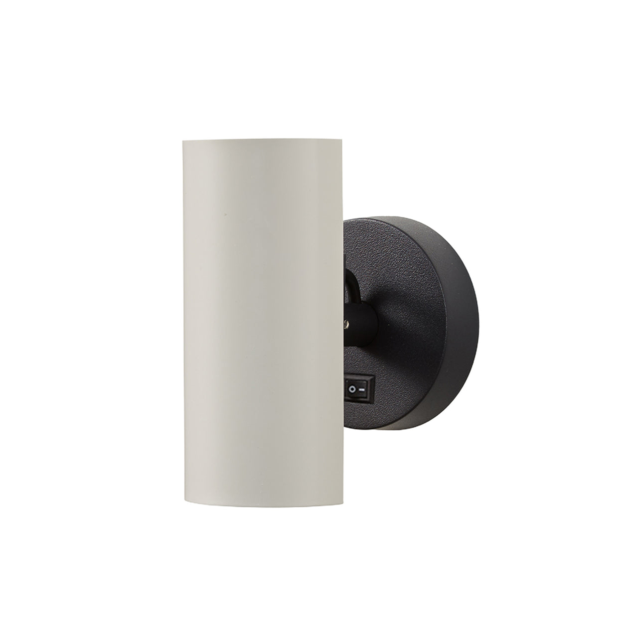 Brim Sconce: Round + With Switch + Silk Grey + Matt Black
