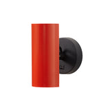 Brim Sconce: Round + With Switch + Vermilion + Matt Black