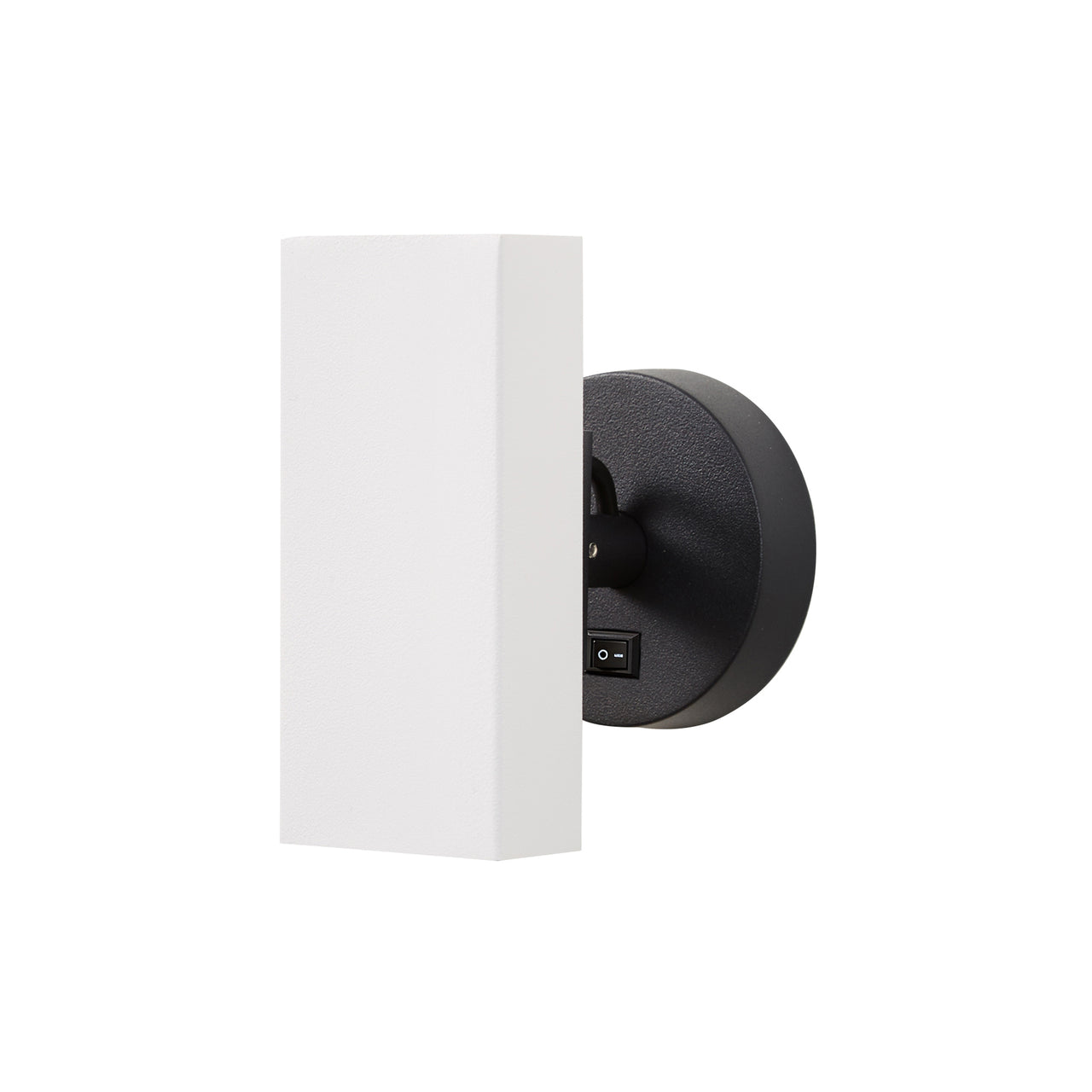 Brim Sconce: Square + With Switch + Matt White + Matt Black