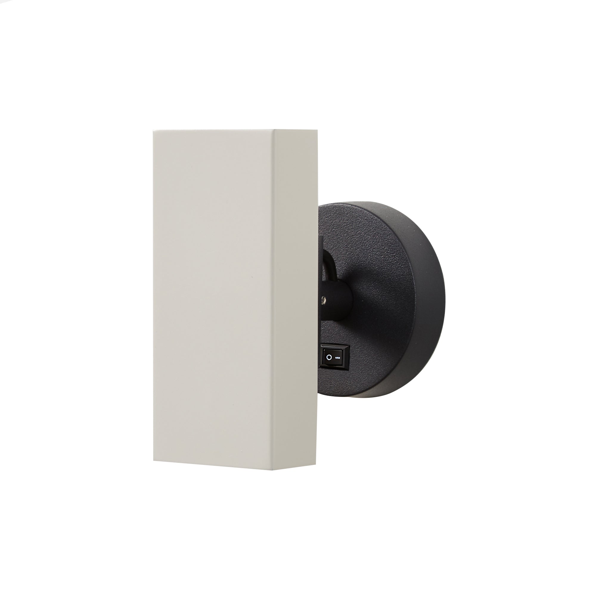 Brim Sconce: Square + With Switch + Silk Grey + Matt Black