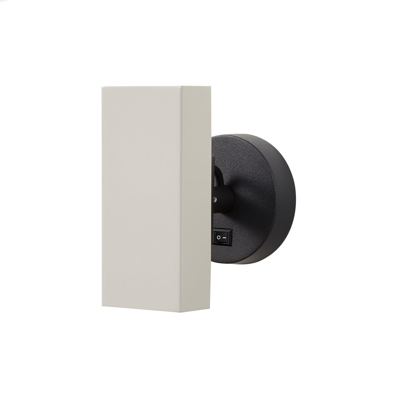 Brim Sconce: Square + With Switch + Silk Grey + Matt Black