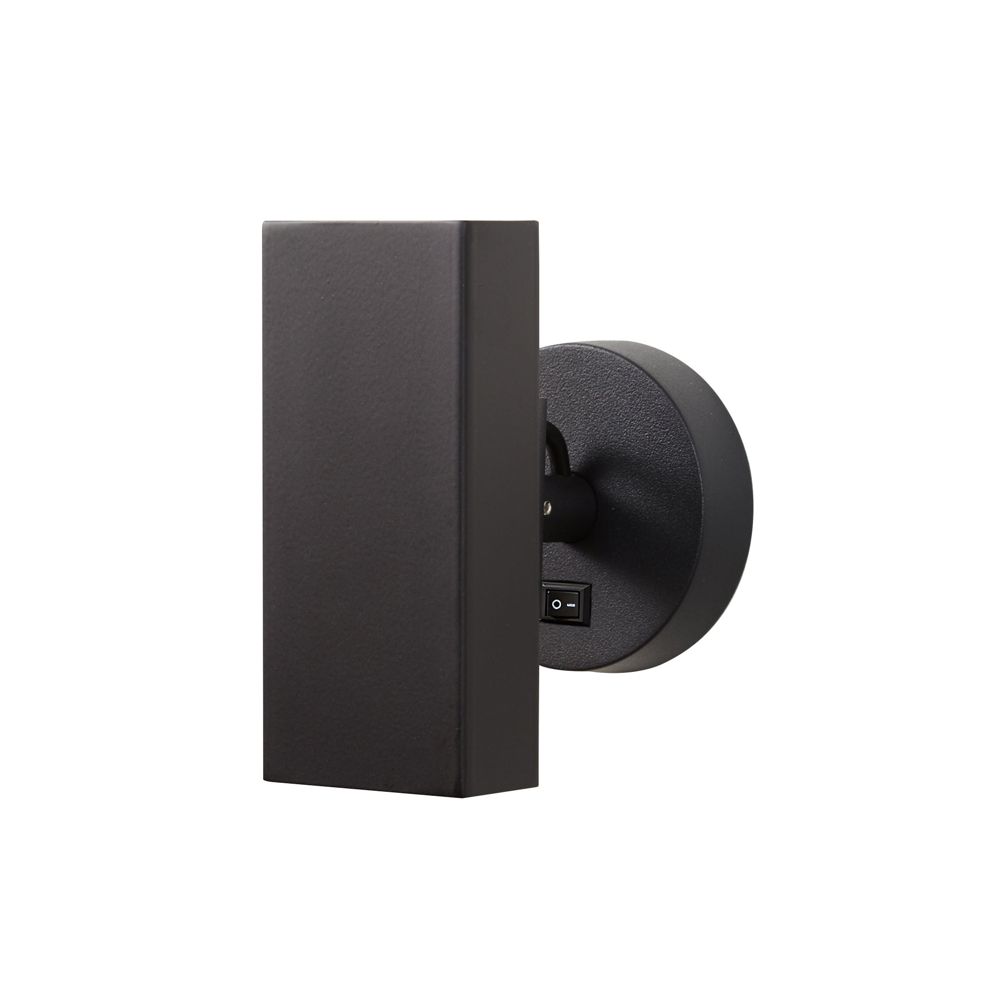 Brim Sconce: Square + With Switch + Matt Black