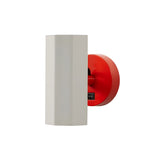 Brim Sconce: Faceted + With Switch + Silk Grey + Vermilion