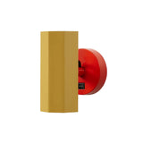 Brim Sconce: Faceted + With Switch + Ochre Yellow + Vermilion