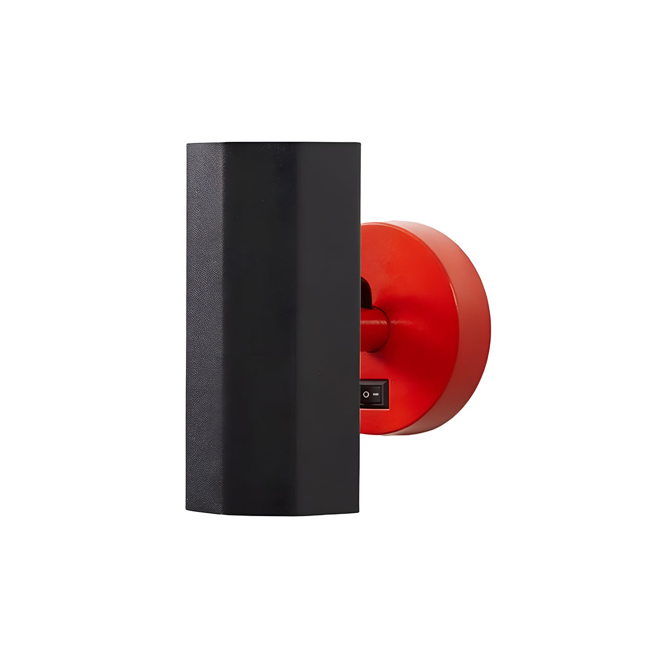 Brim Sconce: Faceted + With Switch + Matt Black + Vermilion
