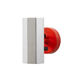 Brim Sconce: Faceted + With Switch + Polished Chrome + Vermilion