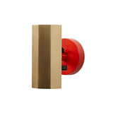Brim Sconce: Faceted + With Switch + Satin Brass + Vermilion