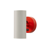 Brim Sconce: Round + With Switch + Silk Grey + Vermilion