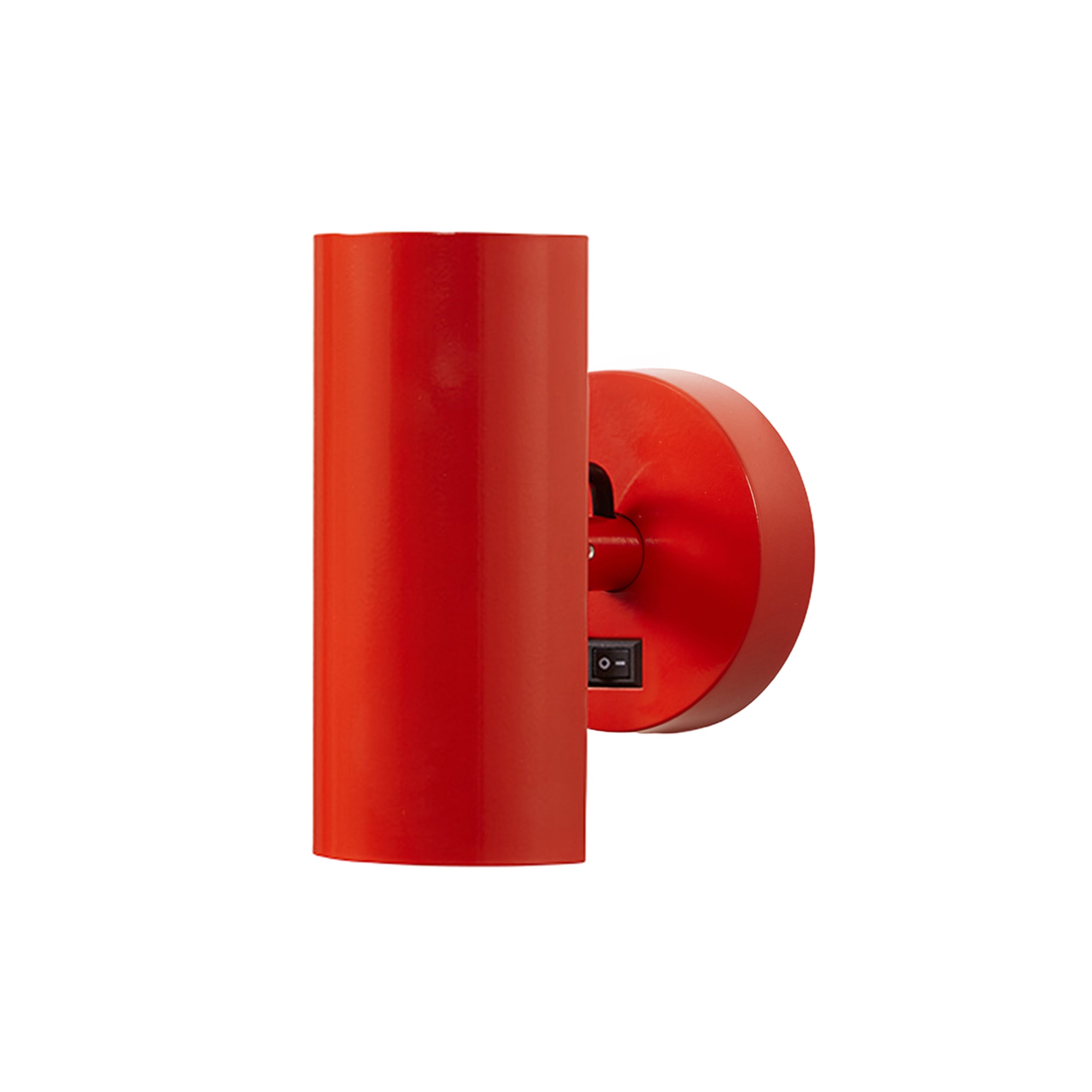 Brim Sconce: Round + With Switch + Vermilion