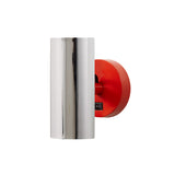 Brim Sconce: Round + With Switch + Polished Chrome + Vermilion