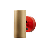 Brim Sconce: Round + With Switch + Satin Brass + Vermilion