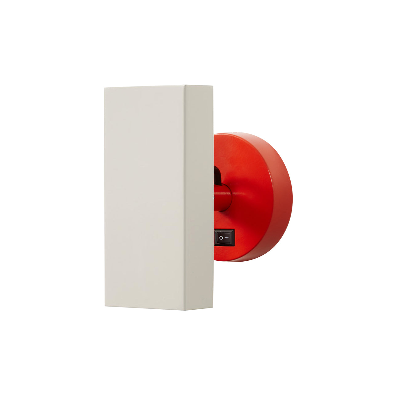 Brim Sconce: Square + With Switch + Silk Grey + Vermilion