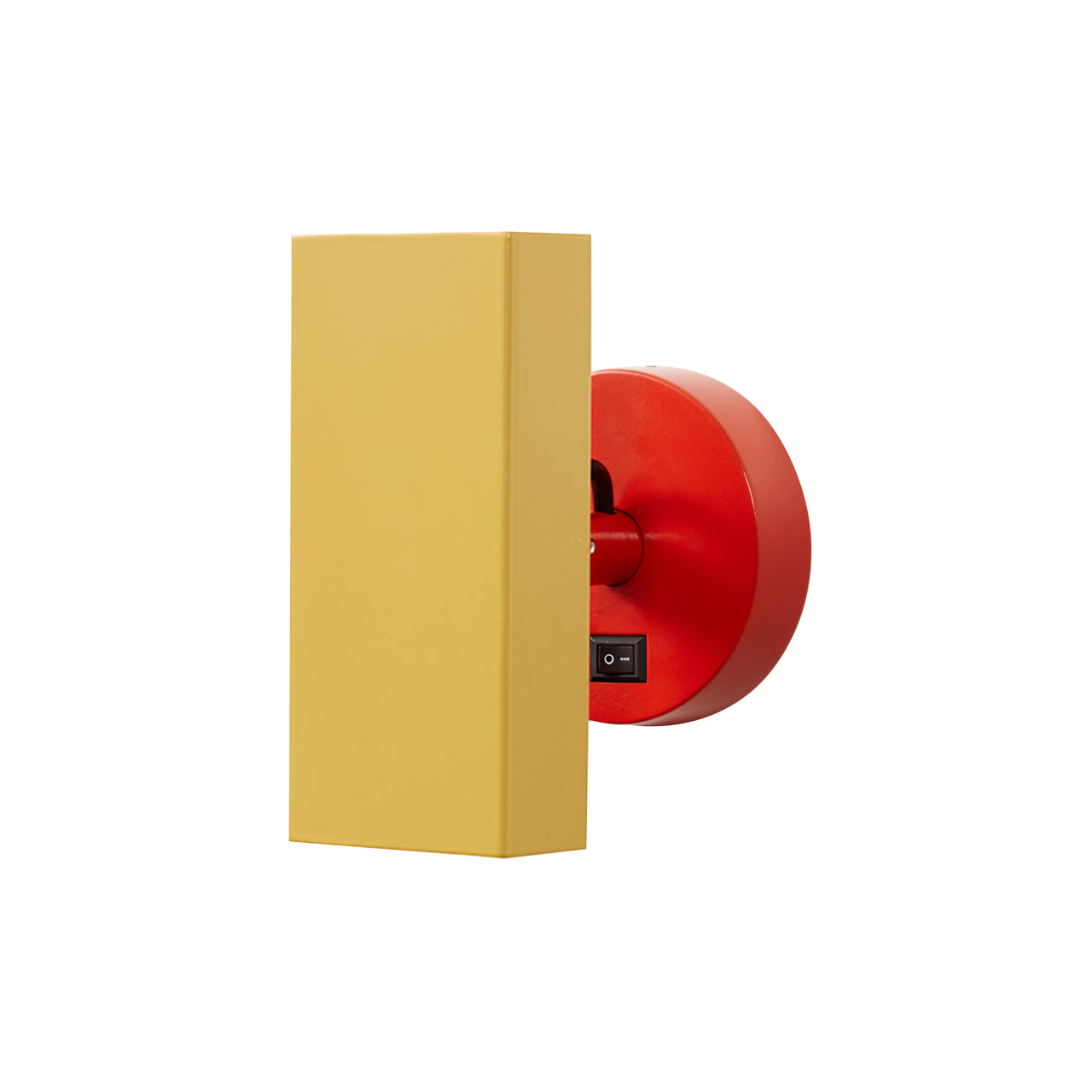 Brim Sconce: Square + With Switch + Ochre Yellow + Vermilion