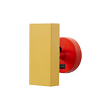 Brim Sconce: Square + With Switch + Ochre Yellow + Vermilion