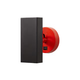 Brim Sconce: Square + With Switch + Matt Black + Vermilion