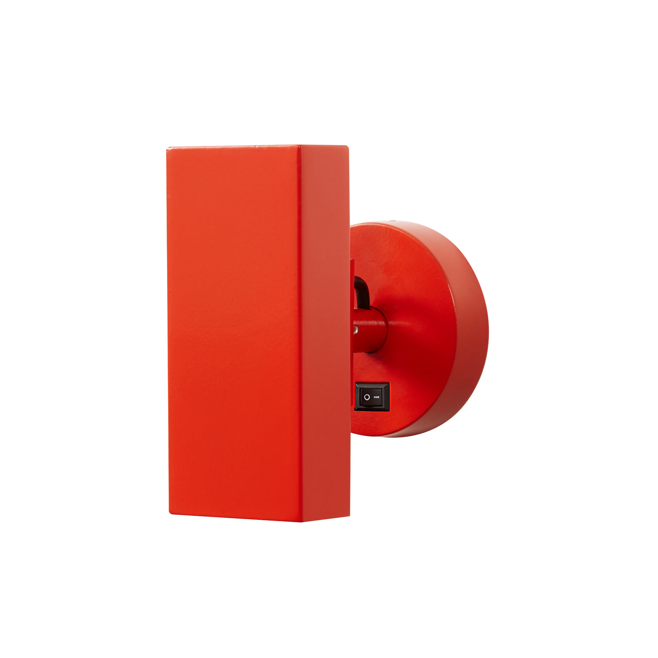 Brim Sconce: Square + With Switch + Vermilion