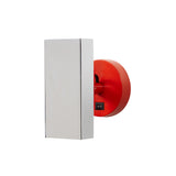 Brim Sconce: Square + With Switch + Polished Chrome + Vermilion