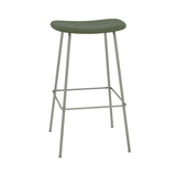 Fiber Bar + Counter Stool: Tube Base + Upholstered + Bar + Dusty Green