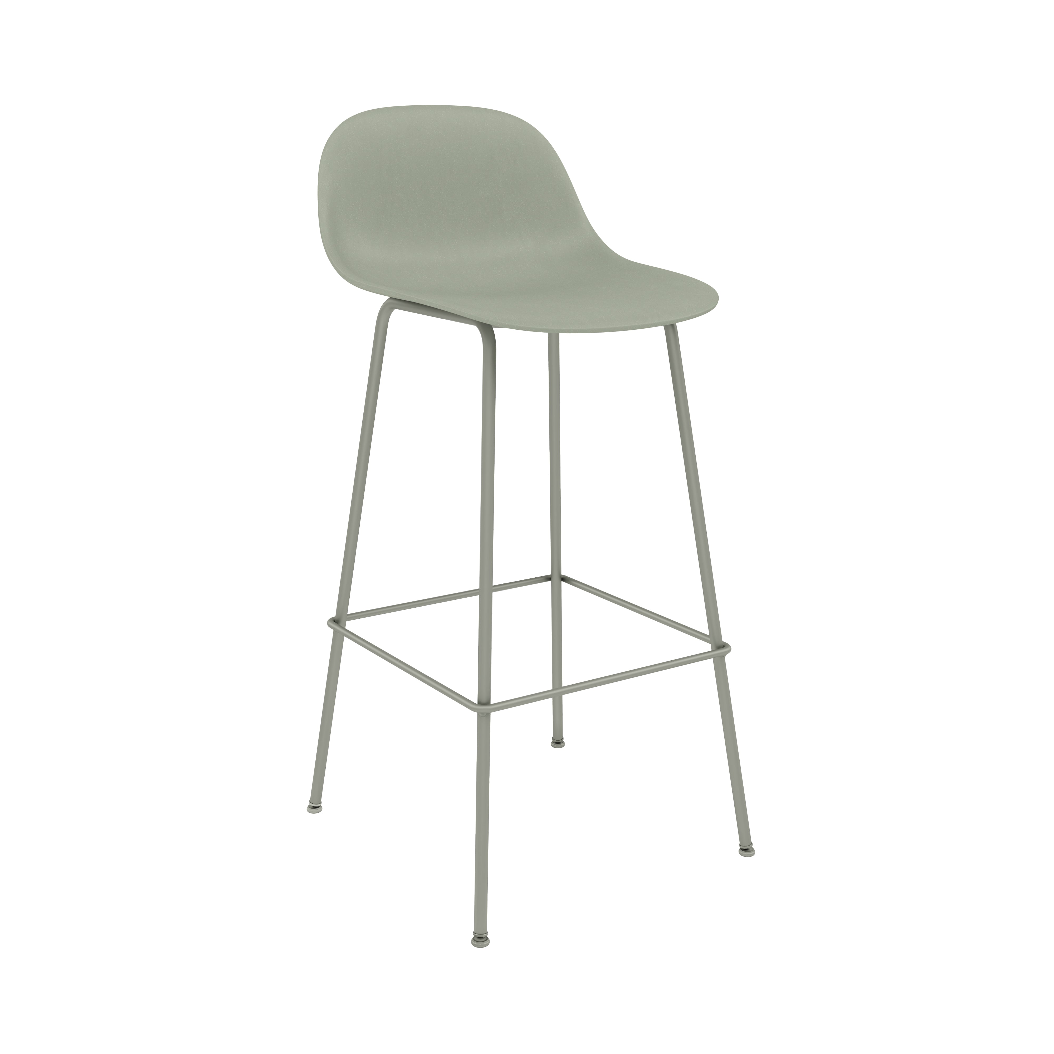 Fiber Bar + Counter Stool with Backrest: Tube Base | Buy Muuto online at A+R