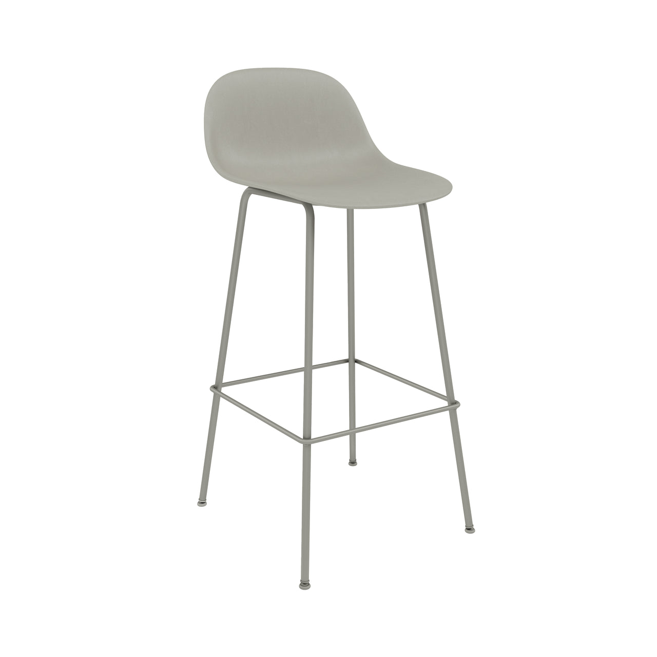 Fiber Bar + Counter Stool with Backrest: Tube Base