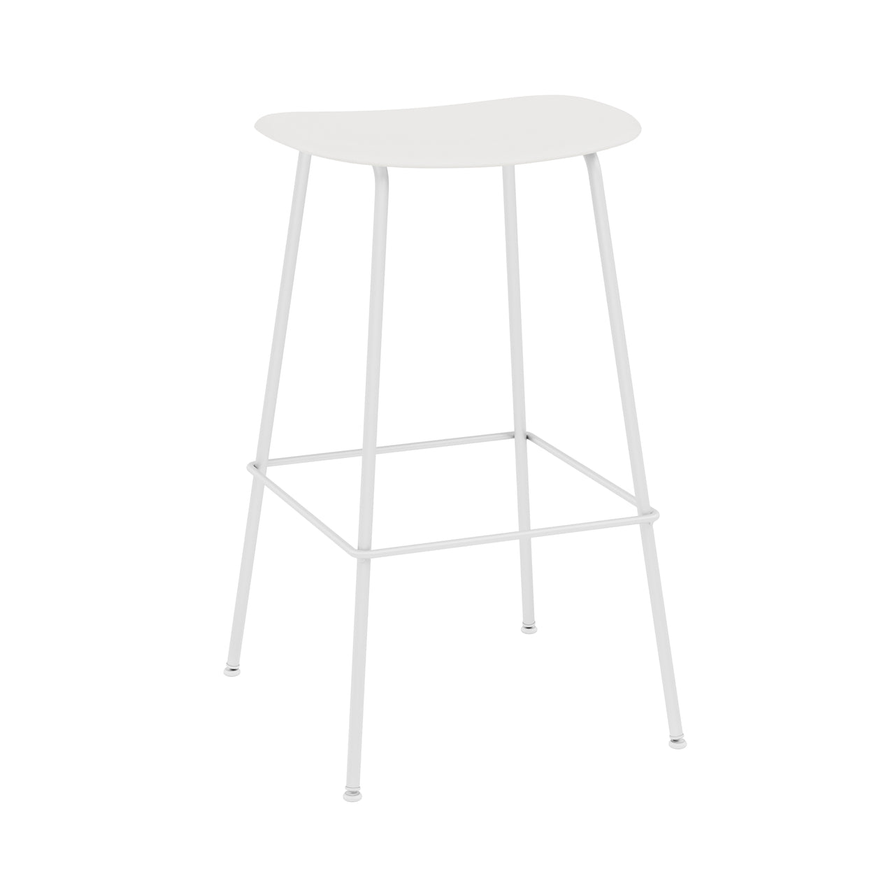 Fiber Bar + Counter Stool: Tube Base + Bar + White + Natural White