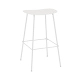 Fiber Bar + Counter Stool: Tube Base + Bar + Natural White + White