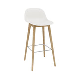 Fiber Bar + Counter Stool with Backrest: Wood Base