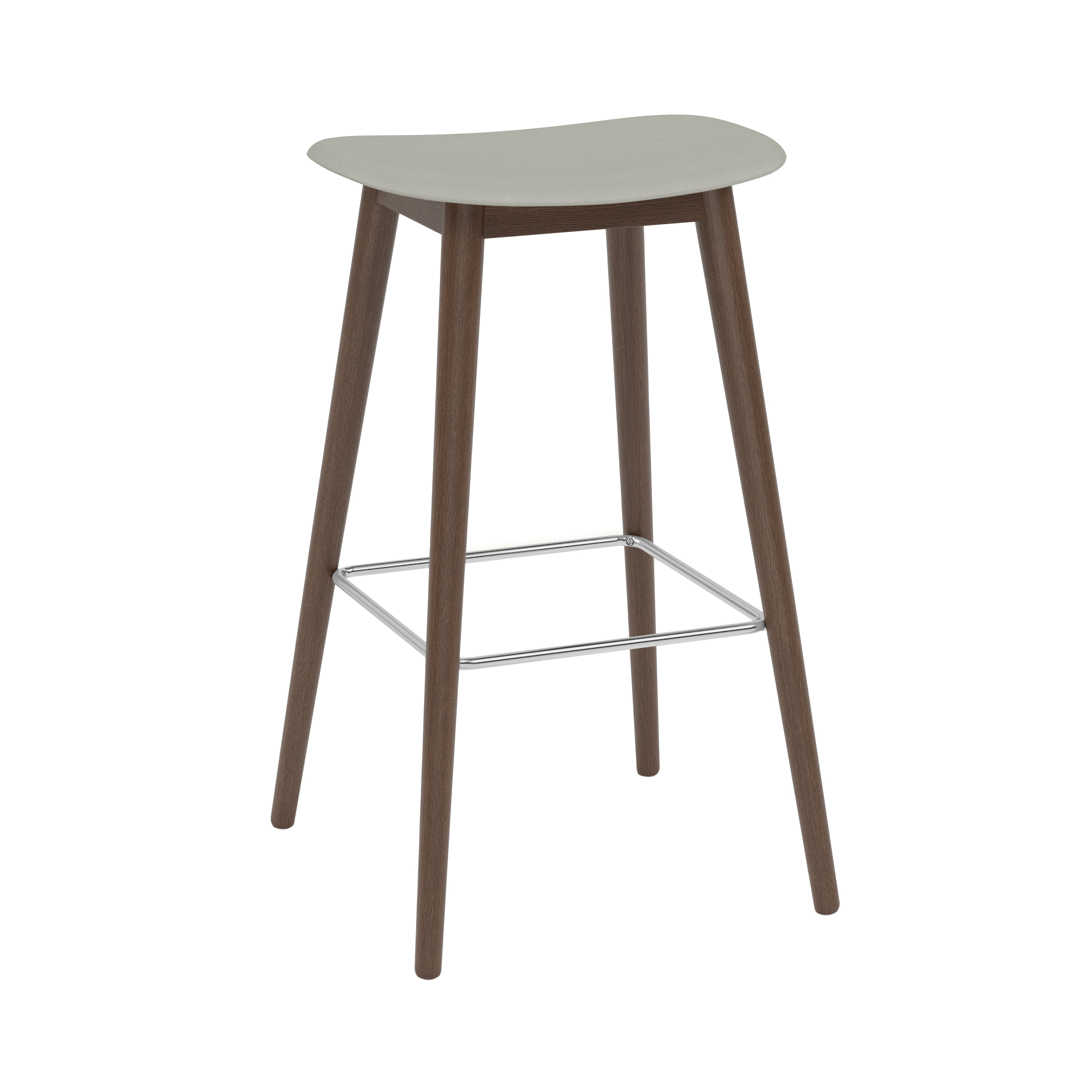 Fiber Bar + Counter Stool: Wood Base + 
Bar + Stained Dark Brown + Grey