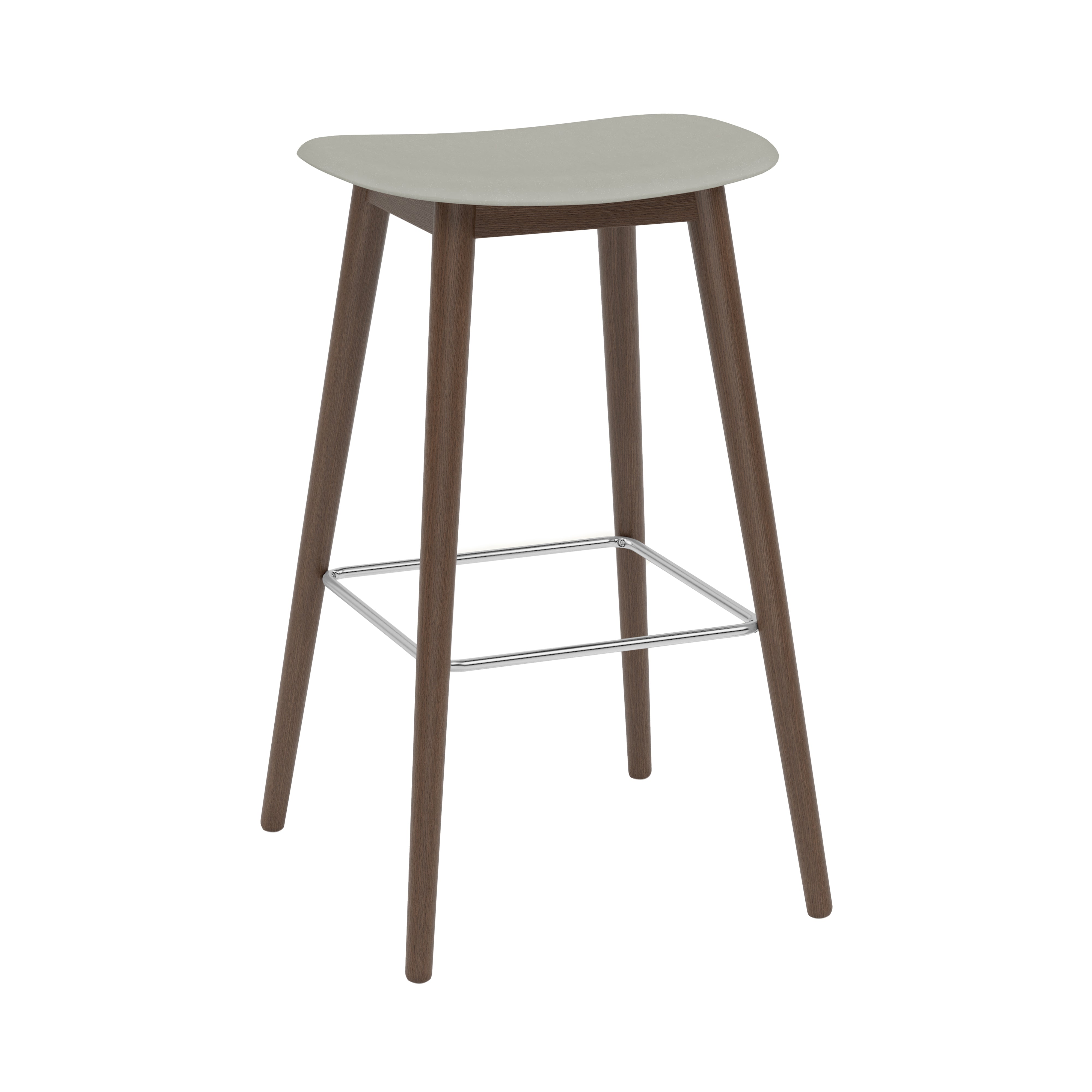 Fiber Bar + Counter Stool: Wood Base + 
Bar + Stained Dark Brown + Grey