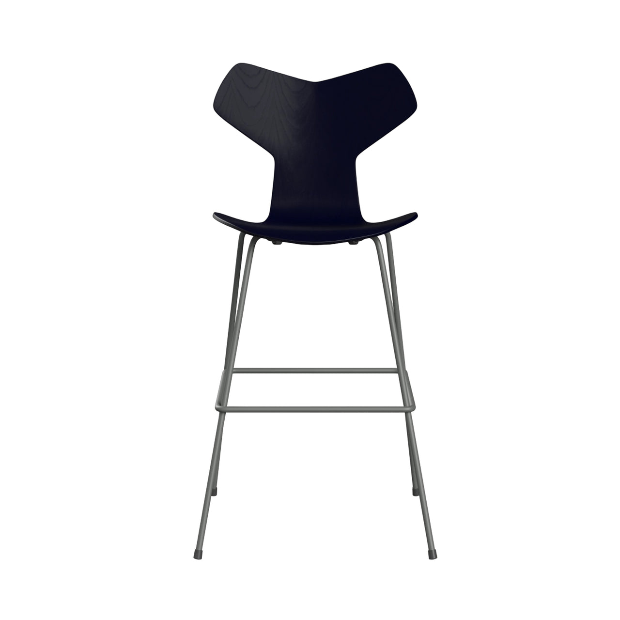 Grand Prix Bar + Counter Stool: Bar + Midnight Blue Lacquered Veneer
