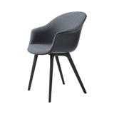 Bat Dining Chair: Plastic Base with Front Upholstered + Black