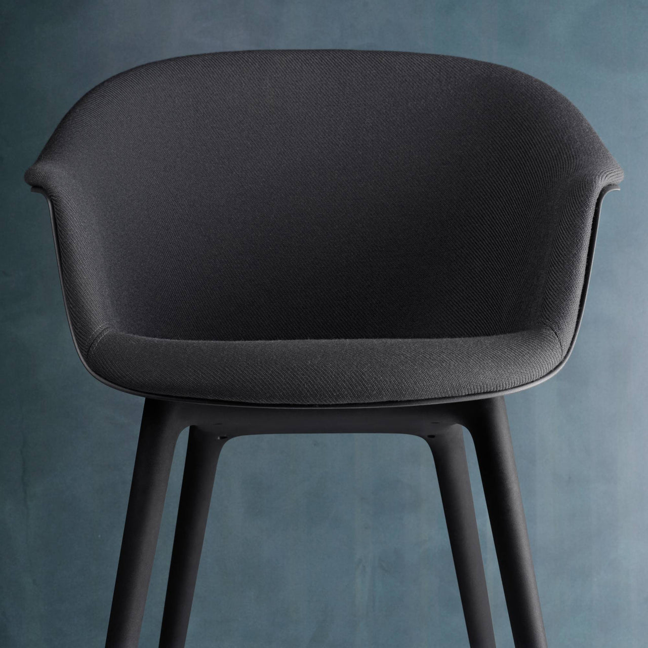 Beetle Dining Chair: Plastic Base + Front Upholstered