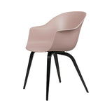 Bat Dining Chair: Wood Base + Black Stained Beech + Sweet Pink + Plastic Glides