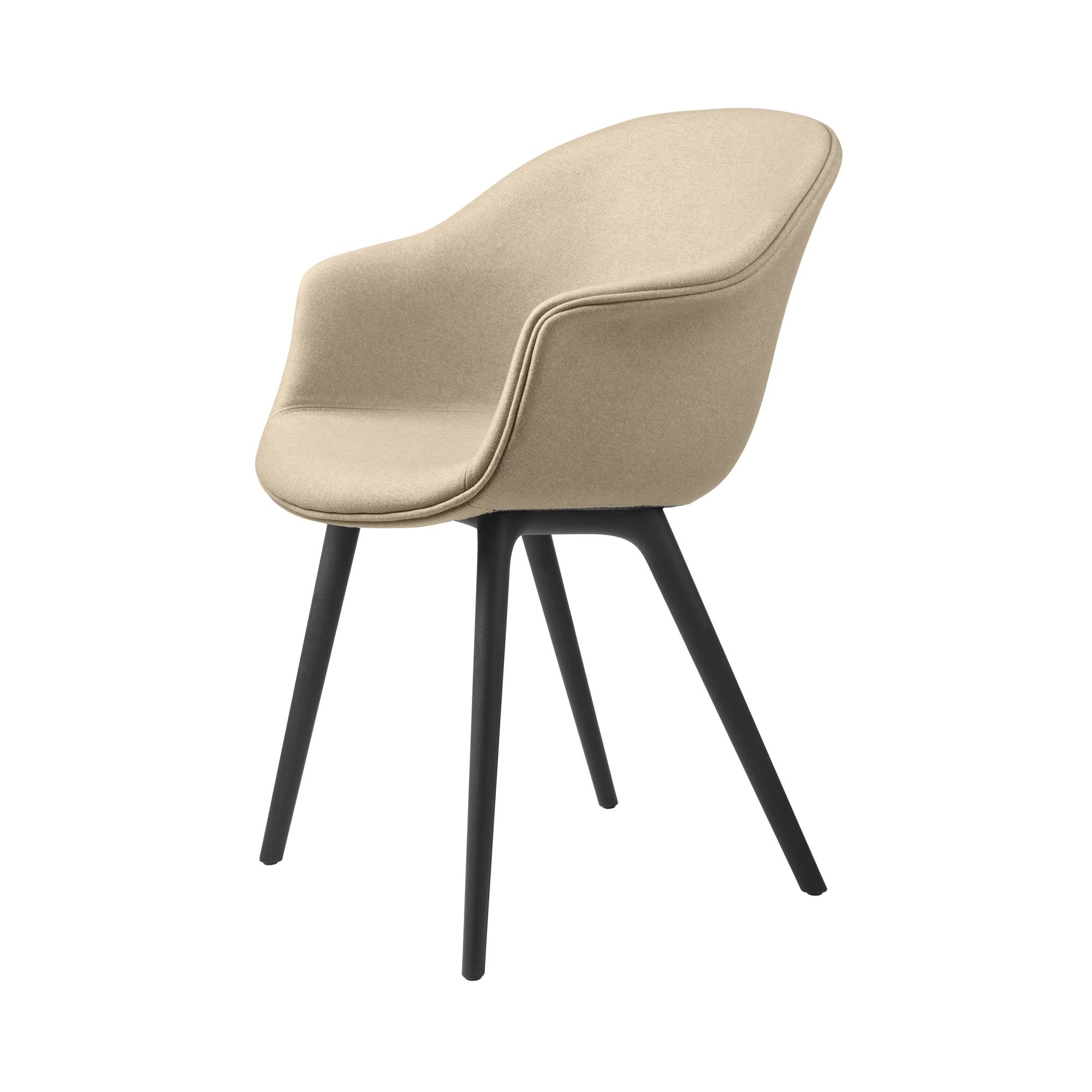 Bat Dining Chair: Black Plastic Base + Fully Upholstered