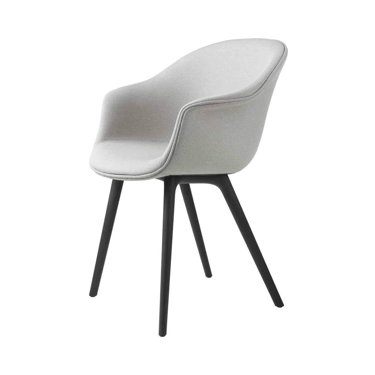 Bat Dining Chair: Black Plastic Base + Fully Upholstered