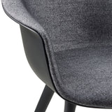 Bat Dining Chair: Plastic Base with Front Upholstered + DI