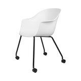 Bat Meeting Chair: 4 Legs with Castors + Alabaster White