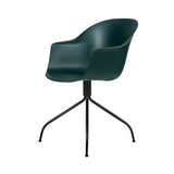 Bat Meeting Chair: Swivel Base + Black Matt + Dark Green + Felt Glides
