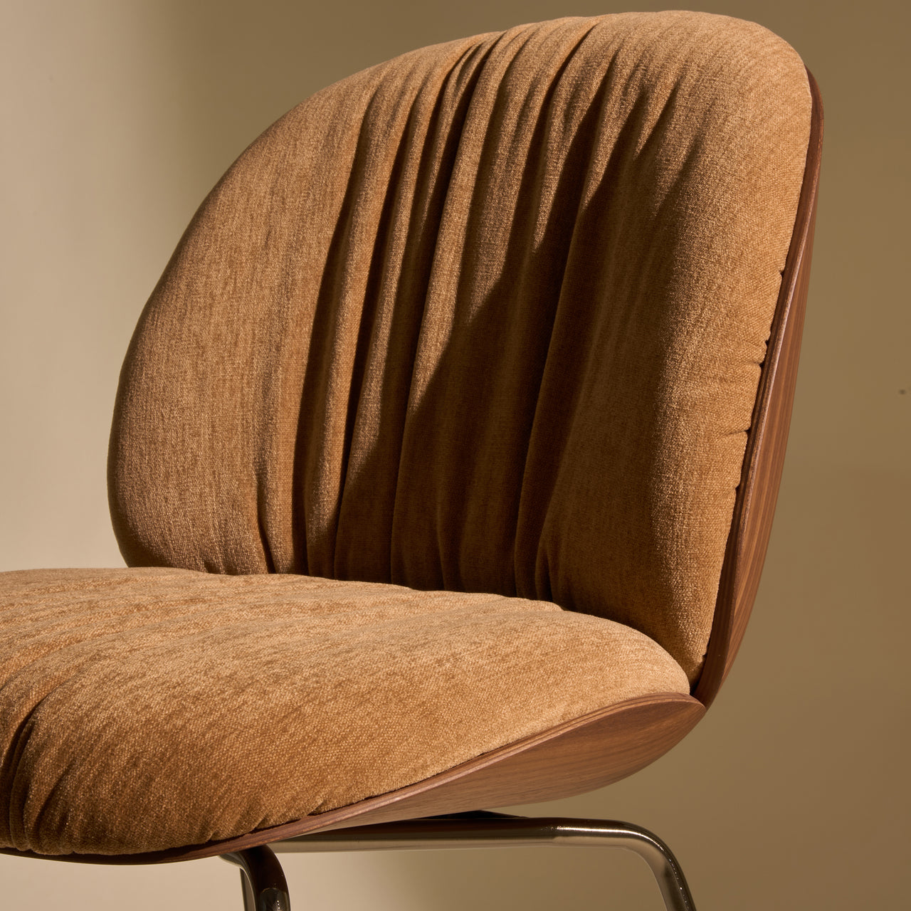 Beetle Soft Dining Chair: Conic Base + Front Upholstered