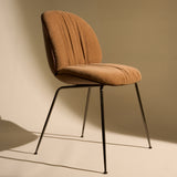 Beetle Soft Dining Chair: Conic Base + Front Upholstered