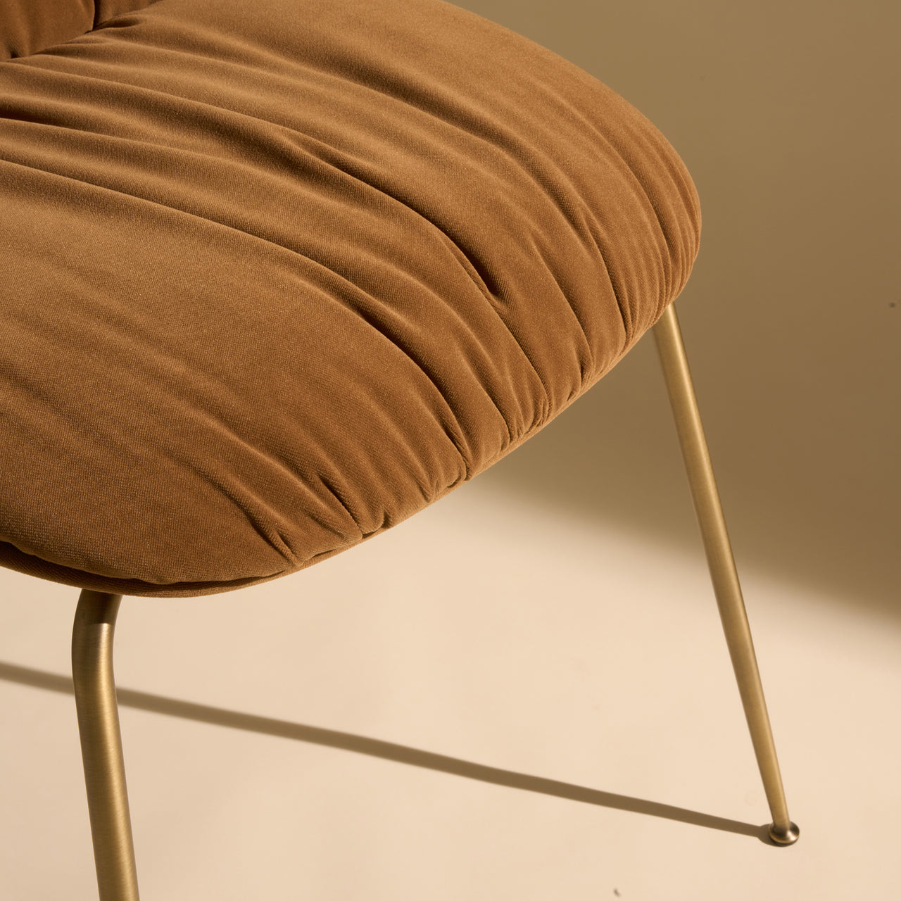 Beetle Soft Dining Chair: Conic Base + Front Upholstered