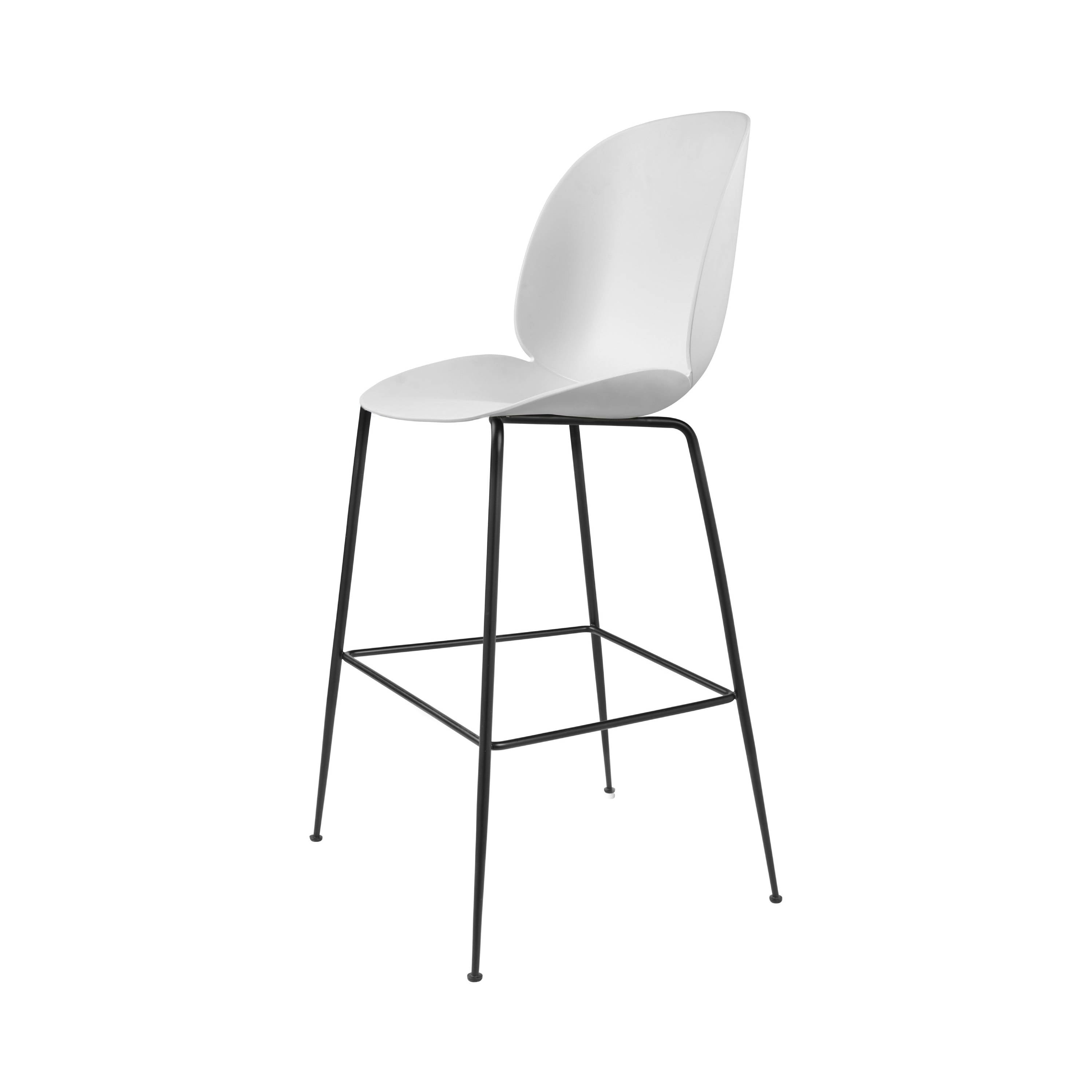 Beetle Bar + Counter Chair: Bar + Alabaster White + Black Matt