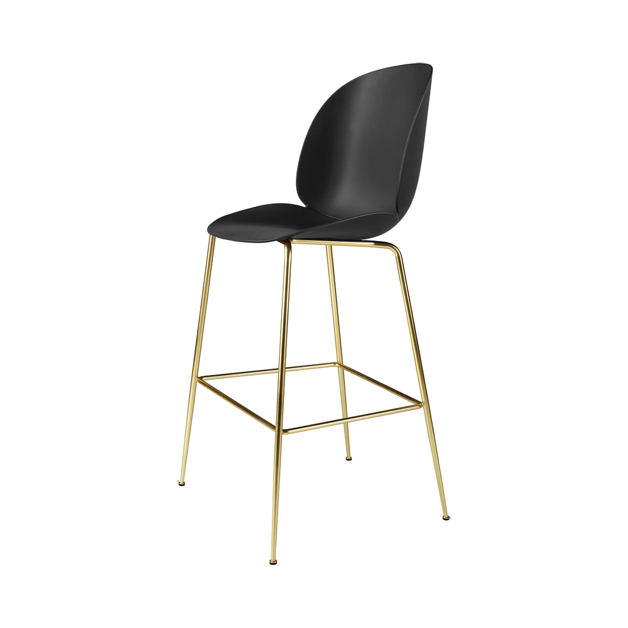 Beetle Bar + Counter Chair: Bar + Black + Brass Semi Matt