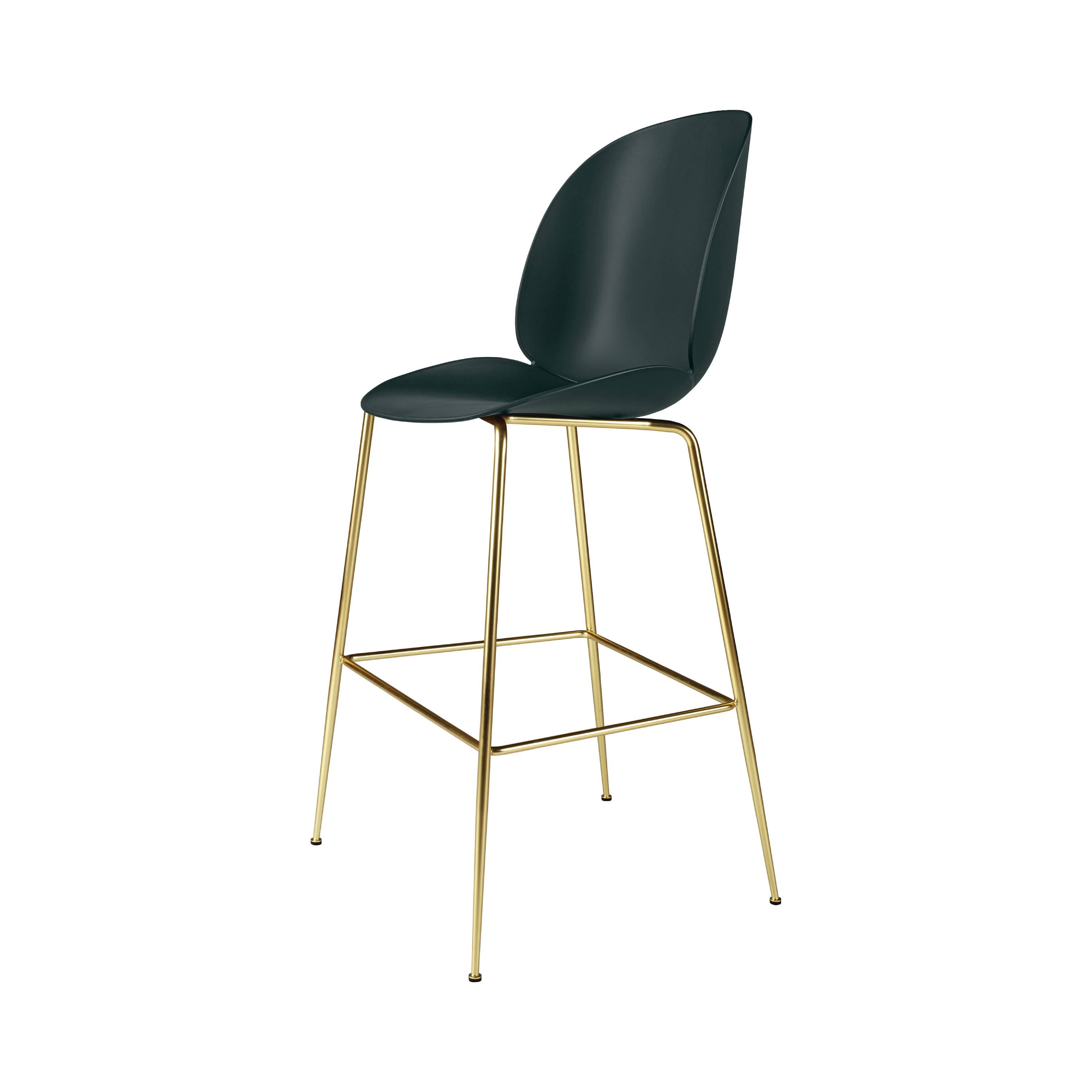 Beetle Bar + Counter Chair: Bar + Dark Green + Brass Semi Matt