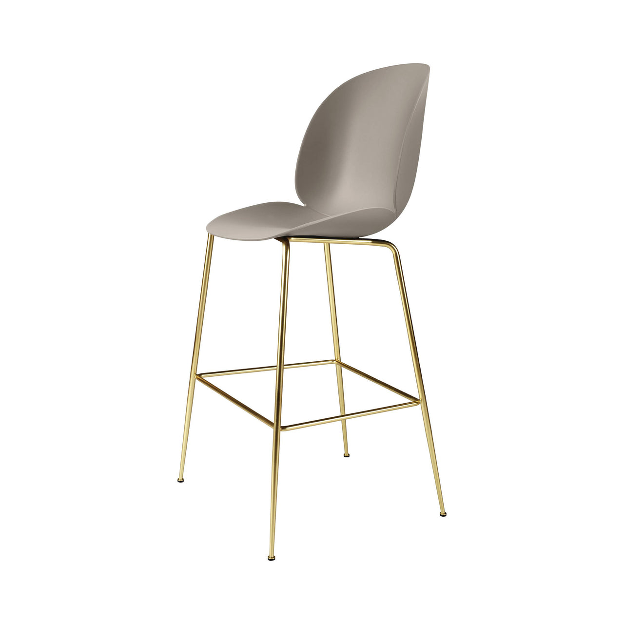 Beetle Bar + Counter Chair: Felt Glides + Bar + New Beige + Brass Semi Matt