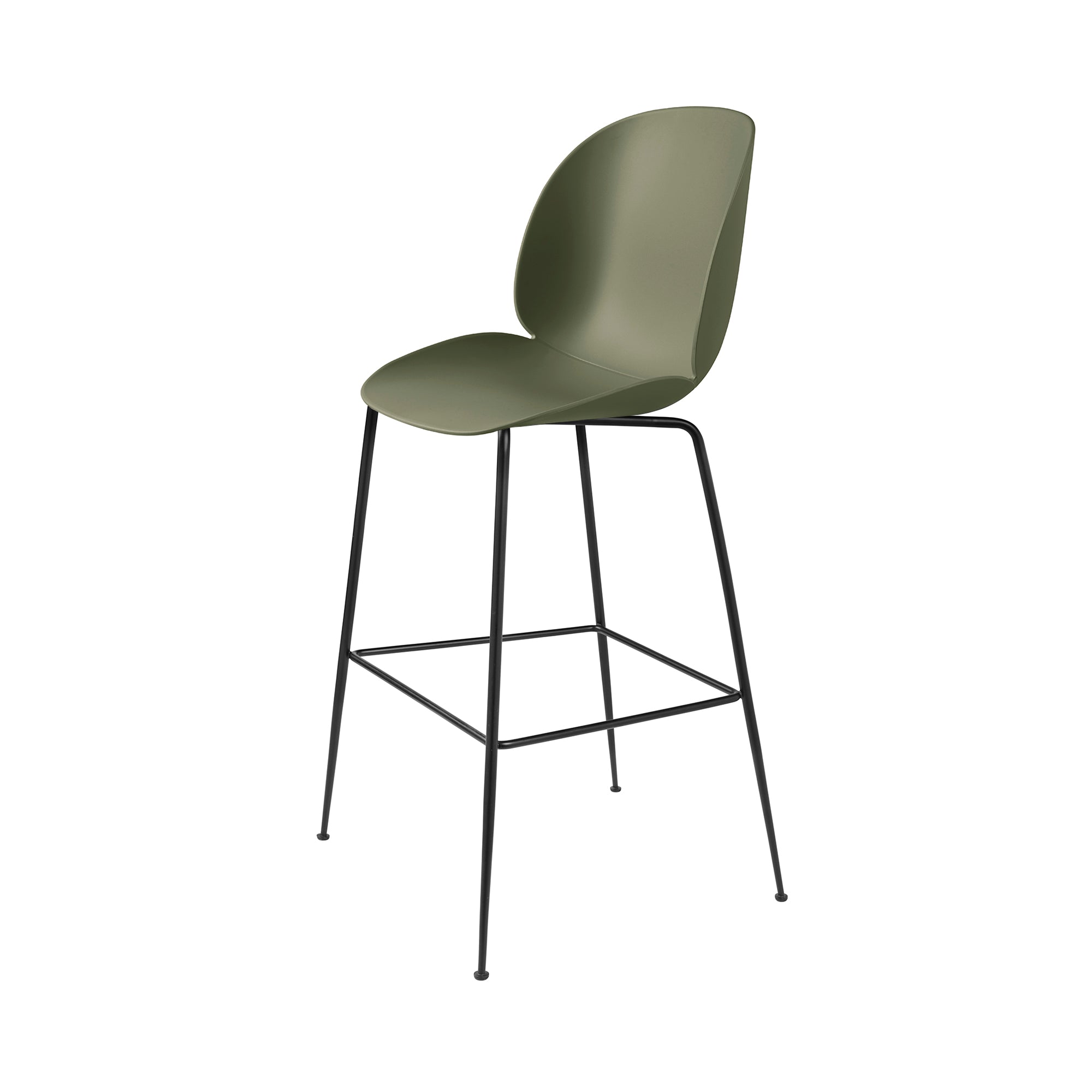 Beetle Bar + Counter Chair: Bar + Fern Green + Black Matt