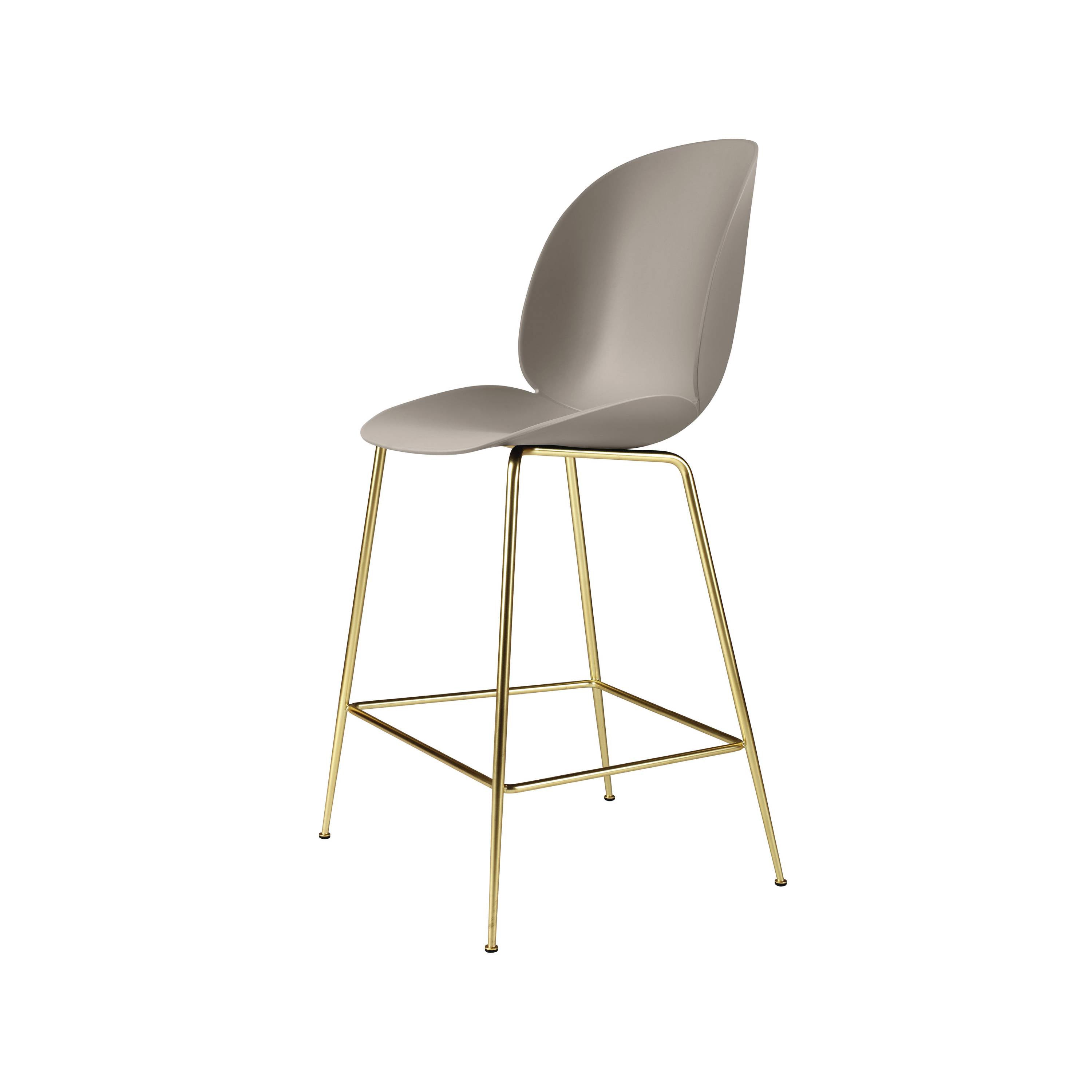Beetle Bar + Counter Chair: Counter + New Beige + Brass Semi Matt