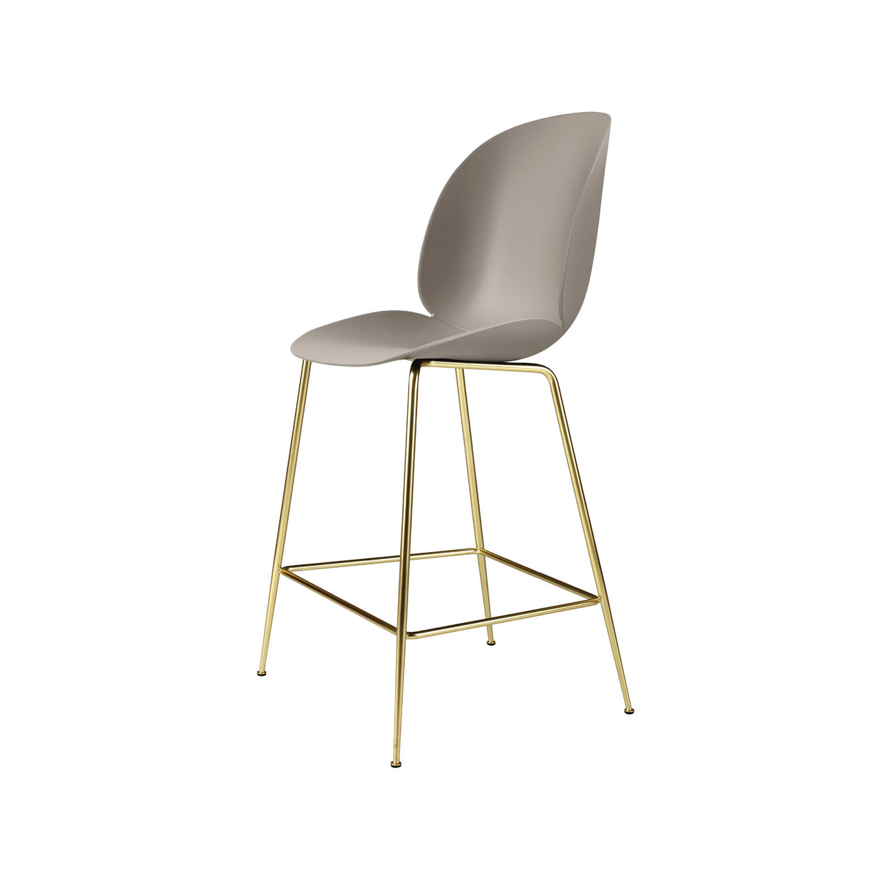 Beetle Bar + Counter Chair: Felt Glides + Counter + New Beige + Brass Semi Matt