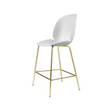 Beetle Bar + Counter Chair: Felt Glides + Counter + Alabaster White + Brass Semi Matt